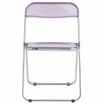 LeisureMod Lawrence Acrylic Folding Chair With Metal Frame, Magenta, LF19PU