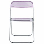 Lawrence Acrylic Folding Chair With Metal Frame, Set of 4, Magenta, LF19PU4