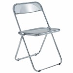 Lawrence Acrylic Folding Chair With Metal Frame, Transparent Black, LF19TBL