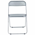 Lawrence Acrylic Folding Chair With Metal Frame, Transparent Black, LF19TBL