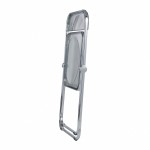 Acrylic Folding Chair, Metal Frame, Set of 4, Transparent Black, LF19TBL4