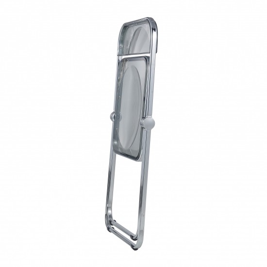Acrylic Folding Chair, Metal Frame, Set of 4, Transparent Black, LF19TBL4