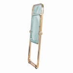 Lawrence Acrylic Folding Chair, Gold Metal Frame, Set of 2, Jade Green, LFG19G2