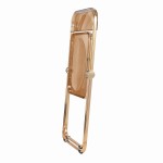 Lawrence Acrylic Folding Chair, Gold Metal Frame, Set of 2, Tangerine, LFG19OR2