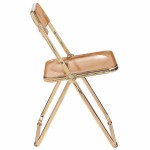 Lawrence Acrylic Folding Chair, Gold Metal Frame, Set of 2, Tangerine, LFG19OR2