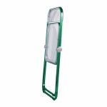 LeisureMod Lawrence Acrylic Folding Chair With Green Metal Frame, Green, LFCL19G