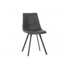 Markley Modern Leather Dining Chair With Metal Legs, Charcoal Black, MC18BL