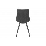 Markley Modern Leather Dining Chair With Metal Legs, Charcoal Black, MC18BL