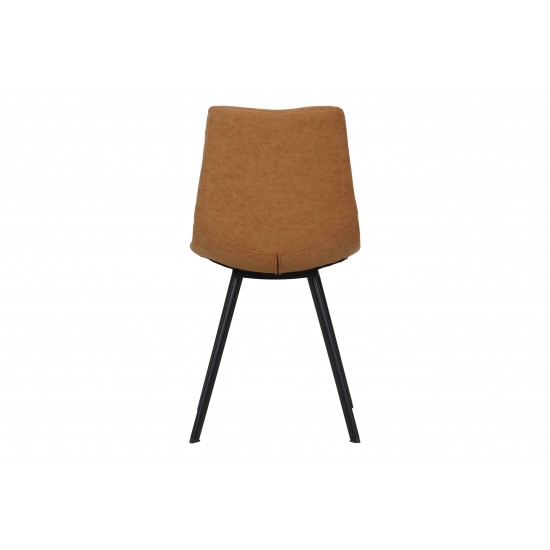 Markley Modern Leather Dining Chair With Metal Legs, Light Brown, MC18BR