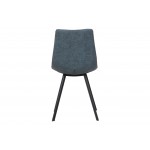 Markley Modern Leather Dining Chair With Metal Legs, Peacock Blue, MC18BU