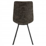LeisureMod Markley Modern Leather Dining Chair With Metal Legs, Grey, MC18GR
