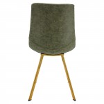 Markley Modern Leather Dining Chair With Gold Legs, Olive Green, MCG18G