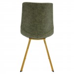 Markley Modern Leather Dining Chair, Gold Legs Set of 4, Olive Green, MCG18G4