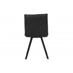 Wesley Modern Leather Dining Chair With Metal Legs, Charcoal Black, WC18BL