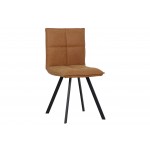 Wesley Modern Leather Dining Chair With Metal Legs, Light Brown, WC18BR