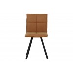 Wesley Modern Leather Dining Chair With Metal Legs, Light Brown, WC18BR