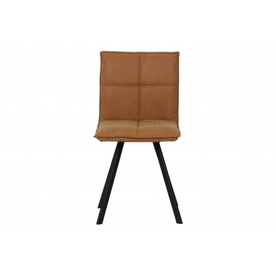 Wesley Modern Leather Dining Chair With Metal Legs, Light Brown, WC18BR