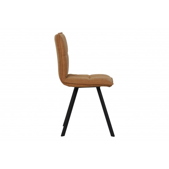 Wesley Modern Leather Dining Chair With Metal Legs, Light Brown, WC18BR