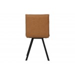 Wesley Modern Leather Dining Chair With Metal Legs, Light Brown, WC18BR