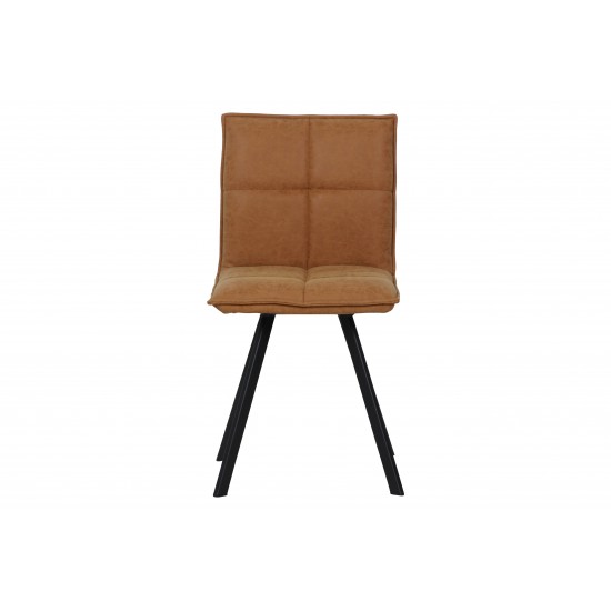 Wesley Modern Leather Dining Chair, Metal Legs Set of 4, Light Brown, WC18BR4