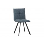 Wesley Modern Leather Dining Chair With Metal Legs, Peacock Blue, WC18BU