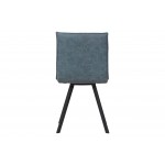 Wesley Modern Leather Dining Chair With Metal Legs, Peacock Blue, WC18BU