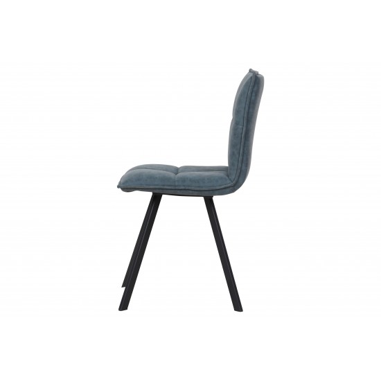 Wesley Modern Leather Dining Chair With Metal Legs, Peacock Blue, WC18BU