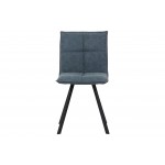 Wesley Modern Leather Dining Chair, Metal Legs Set of 2, Peacock Blue, WC18BU2