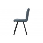 Wesley Modern Leather Dining Chair, Metal Legs Set of 2, Peacock Blue, WC18BU2