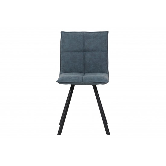 Wesley Modern Leather Dining Chair, Metal Legs Set of 4, Peacock Blue, WC18BU4