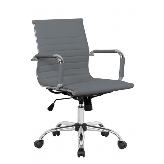 LeisureMod Harris Office Chair, Grey, HO19GRL