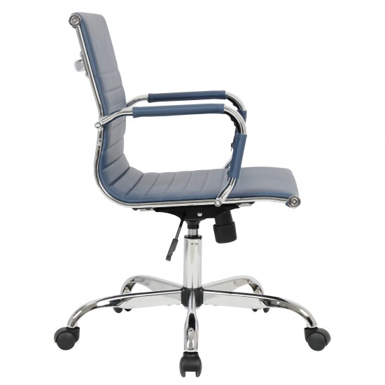 LeisureMod Harris Office Chair, Navy Blue, HO19BUL