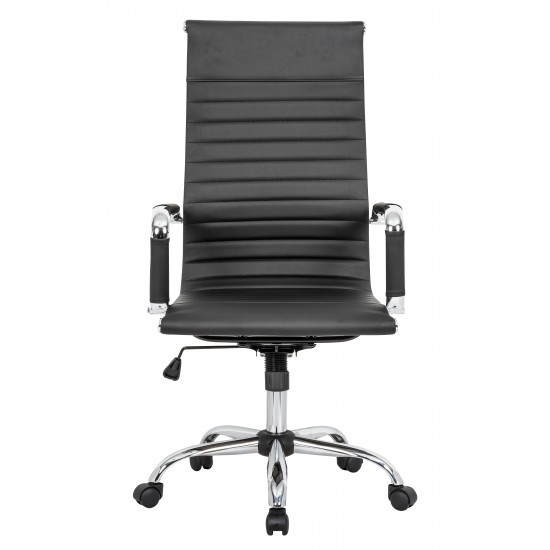 LeisureMod Harris High-Back Office Chair, Black, HOT19BLL