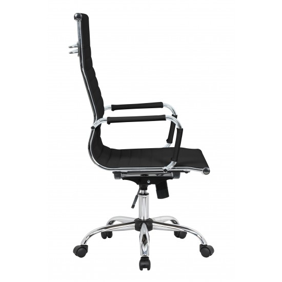 LeisureMod Harris High-Back Office Chair, Black, HOT19BLL