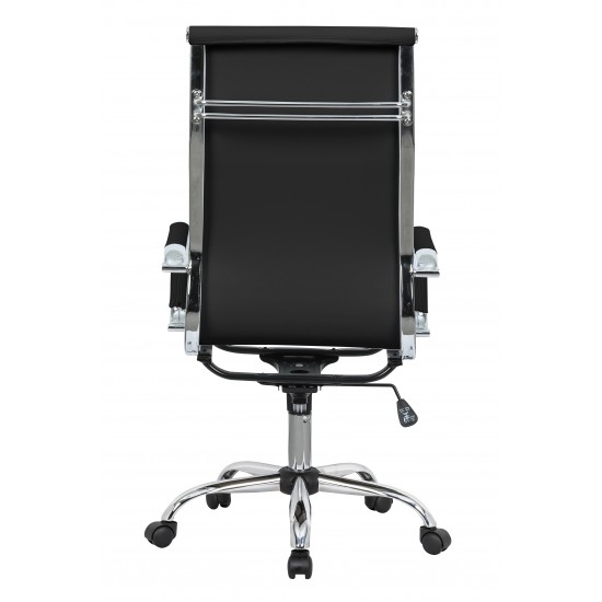 LeisureMod Harris High-Back Office Chair, Black, HOT19BLL