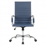 LeisureMod Harris High-Back Office Chair, Navy Blue, HOT19BUL