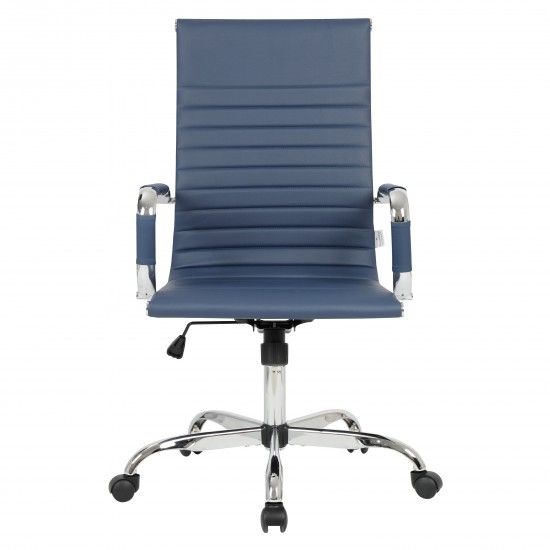 LeisureMod Harris High-Back Office Chair, Navy Blue, HOT19BUL