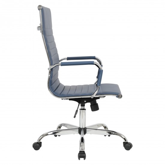 LeisureMod Harris High-Back Office Chair, Navy Blue, HOT19BUL