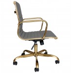 LeisureMod Harris Office Chair With Gold Frame, Grey, HOG19GRL