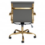 LeisureMod Harris Office Chair With Gold Frame, Grey, HOG19GRL