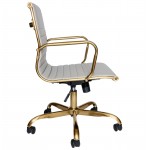 LeisureMod Harris Office Chair With Gold Frame, Tan, HOG19TL