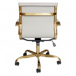 LeisureMod Harris Office Chair With Gold Frame, Tan, HOG19TL