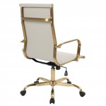 Harris High-Back Leatherette Office Chair With Gold Frame, Tan, HOTG19TL