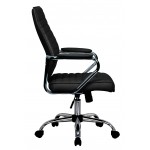 LeisureMod Winchester Home Leather Office Chair, Black, WO19BLL