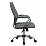 LeisureMod Winchester Home Leather Office Chair, Grey, WO19GRL