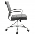 LeisureMod Benmar Leather Office Chair, Black, BO19BLL