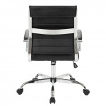 LeisureMod Benmar Leather Office Chair, Black, BO19BLL