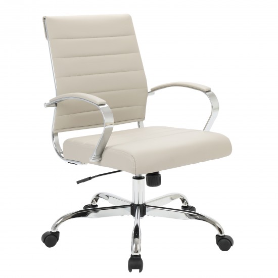 LeisureMod Benmar Leather Office Chair, Tan, BO19TL