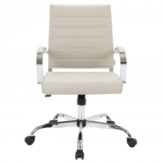 LeisureMod Benmar Leather Office Chair, Tan, BO19TL