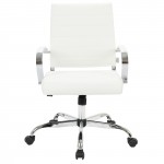 LeisureMod Benmar Leather Office Chair, White, BO19WL